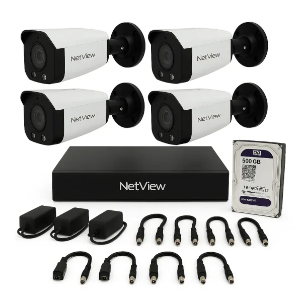 پکیج 4 عددی دوربین مداربسته 3مگاپیکسل دیددرشب رنگی